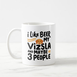 私は私のVizslaと多分3人の人々をビールが好き コーヒーマグカップ