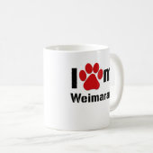 私は私のWeimaranerを愛します コーヒーマグカップ (正面右)