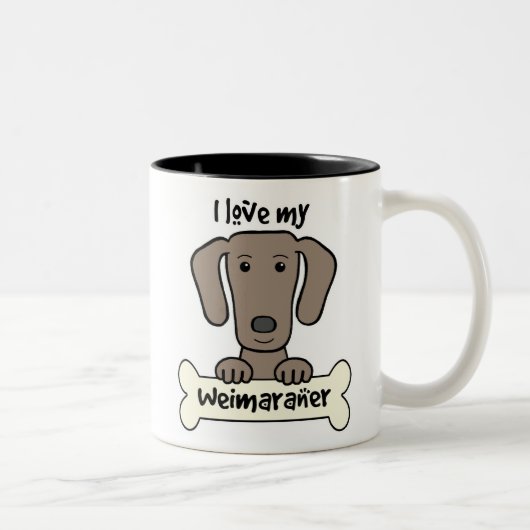 私は私のWeimaranerを愛します ツートーンマグカップ (右)