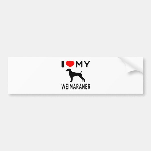 私は私のWeimaranerを愛します バンパーステッカー (正面)