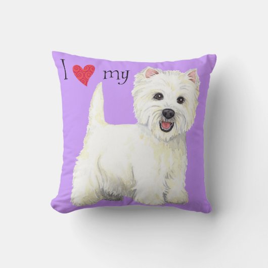 私は私のWestieを愛します クッション (正面)