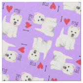 私は私のWestieを愛します ファブリック (クローズアップ)
