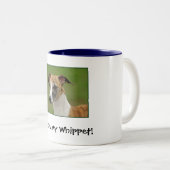 私は私のWhippetを愛します! ツートーンマグカップ (正面右)