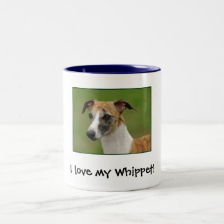 私は私のWhippetを愛します! ツートーンマグカップ