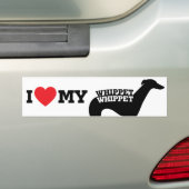私は私のWhippetを愛します バンパーステッカー (車上)