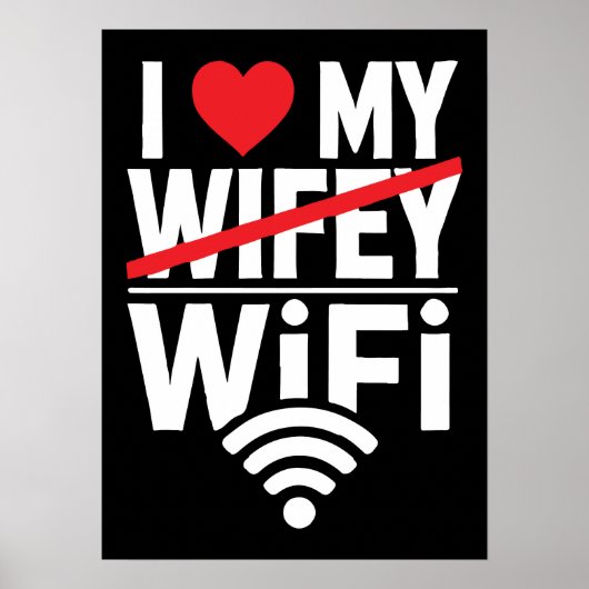 私は私のWiFiを愛している(Wifeyではない) おもしろい - ポスター (正面)