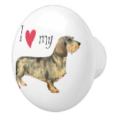 私は私のWirehairedダックスフントを愛します セラミックノブ (右)