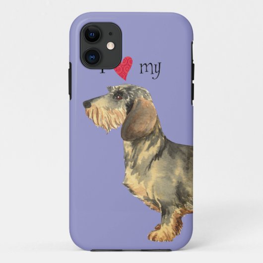 私は私のWirehairedダックスフントを愛します Case-Mate iPhoneケース (裏面)