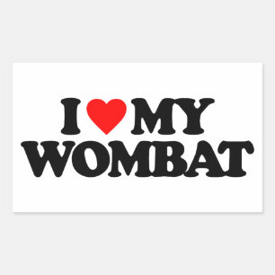私は私のWOMBATを愛します 長方形シール