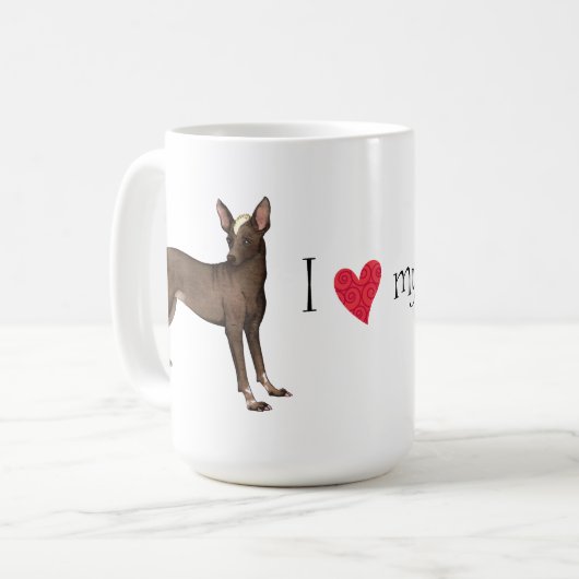 私は私のXoloを愛します コーヒーマグカップ (正面左)