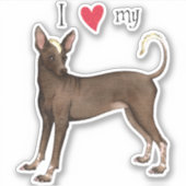 私は私のXoloitzcuintliビニールステッカーが大好き シール (正面)