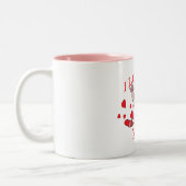 私は私のYaYaの縫いぐるみ人形及びハートを愛します ツートーンマグカップ (左)