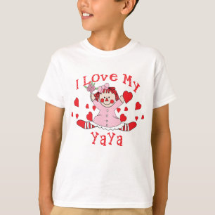 私は私のYaYaの縫いぐるみ人形及びハートを愛します Tシャツ