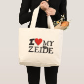 私は私のZeideを愛します ラージトートバッグ (正面(商品))