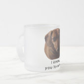 私は私をダックスフントのマグ愛することを知っています フロストグラスマグカップ (正面左)