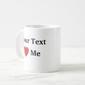 私は私をテンプレートのマグ愛しましたり/愛します-文字を加えて下さい コーヒーマグカップ (正面左)