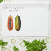 私は私を大きいパパイヤタオルと電話するときそれを愛します キッチンタオル (折り畳み)