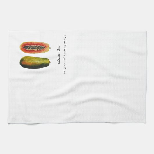 私は私を大きいパパイヤタオルと電話するときそれを愛します キッチンタオル (横)