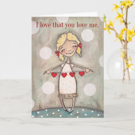 私は私を愛すること-挨拶状を愛します カード (黄色い花)