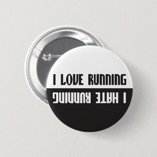 私は私を走ることを憎みます走ることを愛します 缶バッジ (正面&裏面)