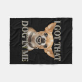 私は私得の中でその犬おもしろい犬チワワ私を愛している フリースブランケット (正面(横))