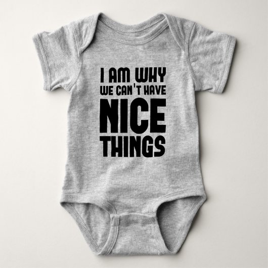 私は私達がニースの事|の上品をなぜ有することができないかです ベビーボディスーツ (正面)