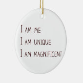 私は私、私ですユニーク、私です壮麗です セラミックオーナメント (右)