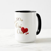 私は私oui愛する愛フランスの愛する可愛いシックなコーヒーマグ マグカップ (正面右)