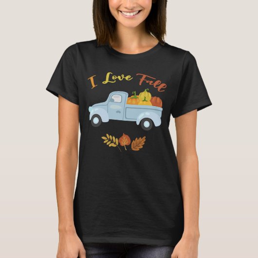 私は秋かわいい秋の変わる葉が好き Tシャツ (正面)