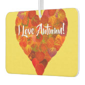 私は秋が大好き！ – 赤《植物》アスペンリーフハート1 カーエアーフレッシュナー (左)