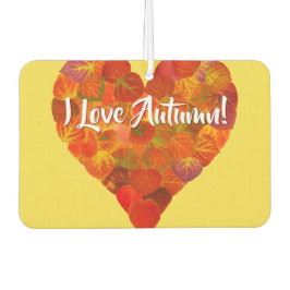 私は秋が大好き！ – 赤《植物》アスペンリーフハート1 カーエアーフレッシュナー