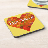 私は秋が大好き！ – 赤《植物》アスペンリーフハート1 コースター (左側)