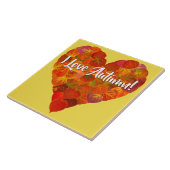 私は秋が大好き！ – 赤《植物》アスペンリーフハート1 タイル (側面)