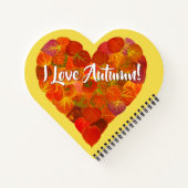 私は秋が大好き！ – 赤《植物》アスペンリーフハート1 ノートブック (裏面)