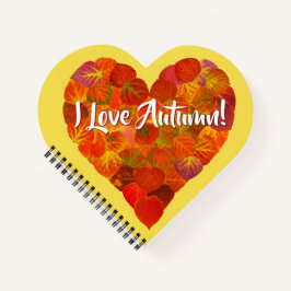 私は秋が大好き！ – 赤《植物》アスペンリーフハート1 ノートブック