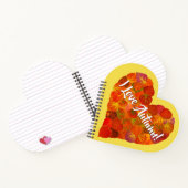 私は秋が大好き！ – 赤《植物》アスペンリーフハート1 ノートブック (内部)