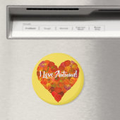 私は秋が大好き！ – 赤《植物》アスペンリーフハート1 マグネット (インサイチュ (食洗機))