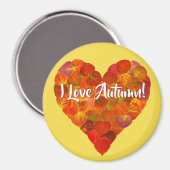 私は秋が大好き！ – 赤《植物》アスペンリーフハート1 マグネット (正面/裏面)