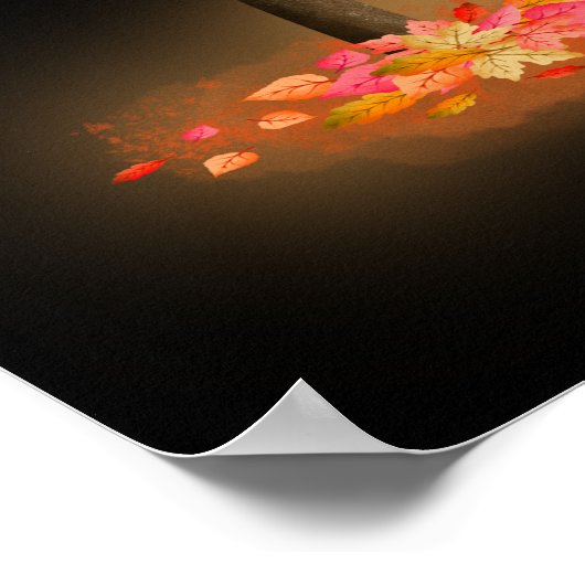 私は秋と私のポメラニア犬犬の水の色が大好き ポスター (角)