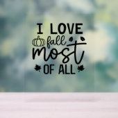 私は秋のクラシックTシャツが大好き アクリルサイン (ニュートラル)