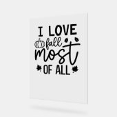 私は秋のクラシックTシャツが大好き アクリルサイン (傾斜)