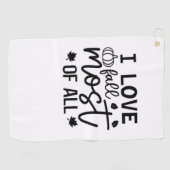 私は秋のクラシックTシャツが大好き ゴルフタオル (横)