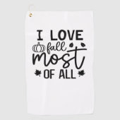 私は秋のクラシックTシャツが大好き ゴルフタオル (正面)