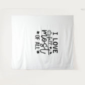 私は秋のクラシックTシャツが大好き タペストリー (正面(横))