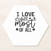 私は秋のクラシックTシャツが大好き ペーパーコースター (正面)