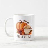 私は秋の大半を愛 – ラテ&秋の雰囲気 コーヒーマグカップ (左)