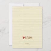 私は秋の招待状を愛します 招待状 (裏面)