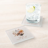 私は秋の葉の葉大半が好き ガラスコースター (アングル)