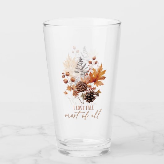 私は秋の葉の葉大半が好き タンブラーグラス (正面)