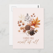 私は秋の葉の葉大半が好き ポストカード (正面/裏面)